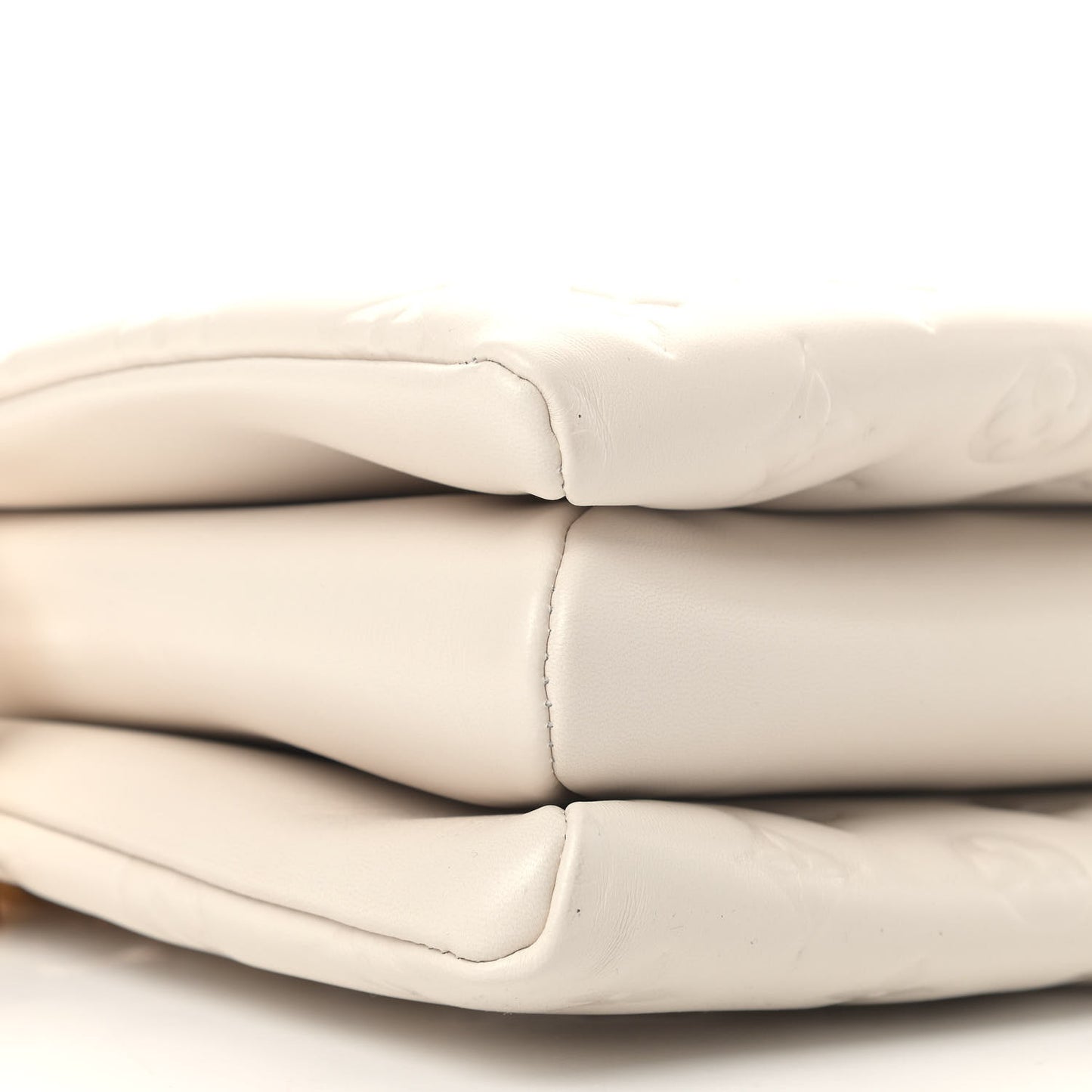 Lambskin Embossed Monogram Coussin PM Beige Cream