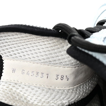Chanel Suede Calfskin Nylon Grosgrain CC Sneakers 38.5 Light Blue 9 of 10