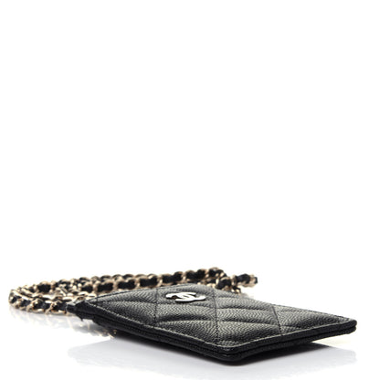 Chanel Caviar Quilted Card Holder On Chain Black 3 of 4
