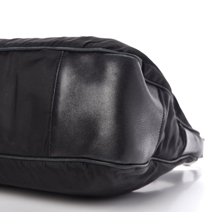 Prada Tessuto Nylon Vitello Shoulder Bag Black 7 of 15