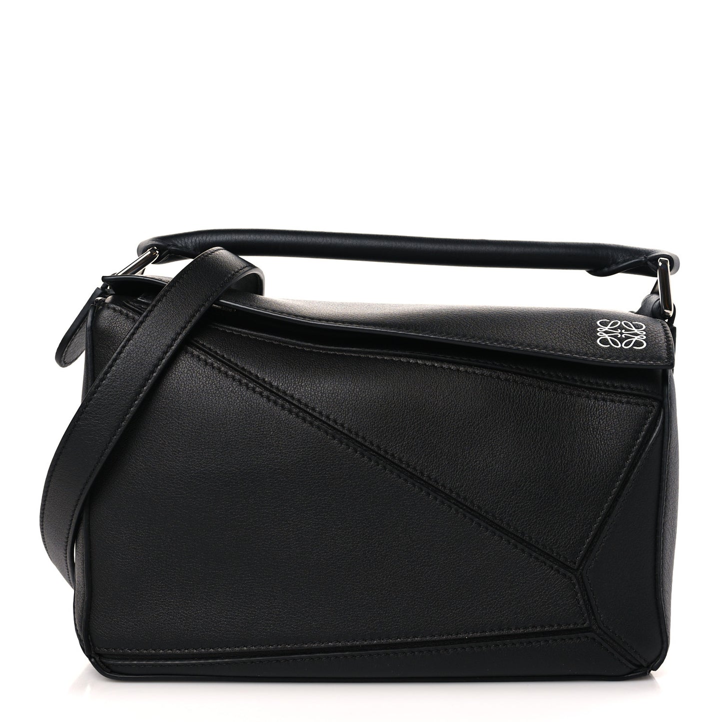 Calfskin Small Puzzle Bag Black