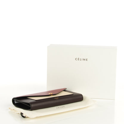 Celine Smooth Calfskin Pocket Tri-Fold Multifunction Envelope Flap Wallet Dark Rust 4 of 8