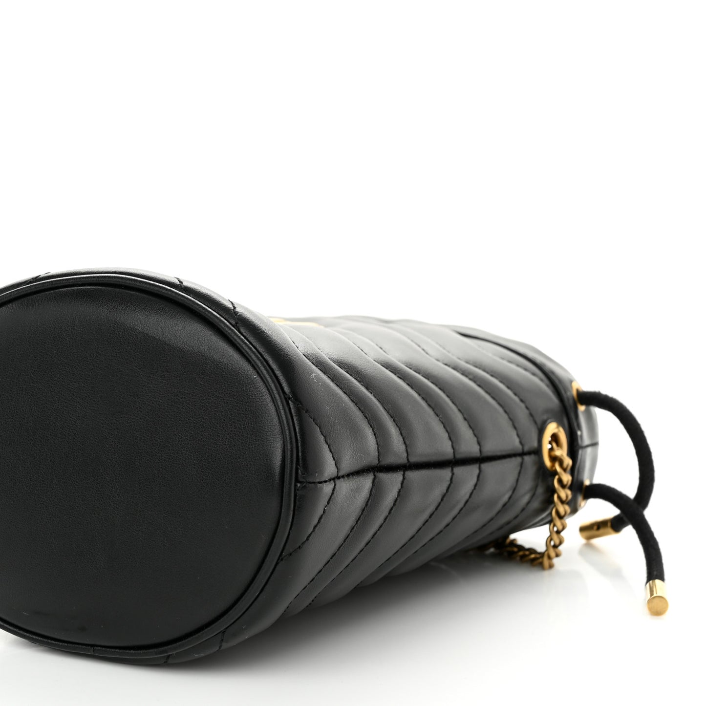 Calfskin Matelasse Mini GG Marmont 2.0 Bucket Bag Black