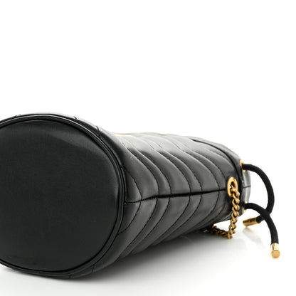 Gucci Calfskin Matelasse Mini GG Marmont 2.0 Bucket Bag Black 10 of 11