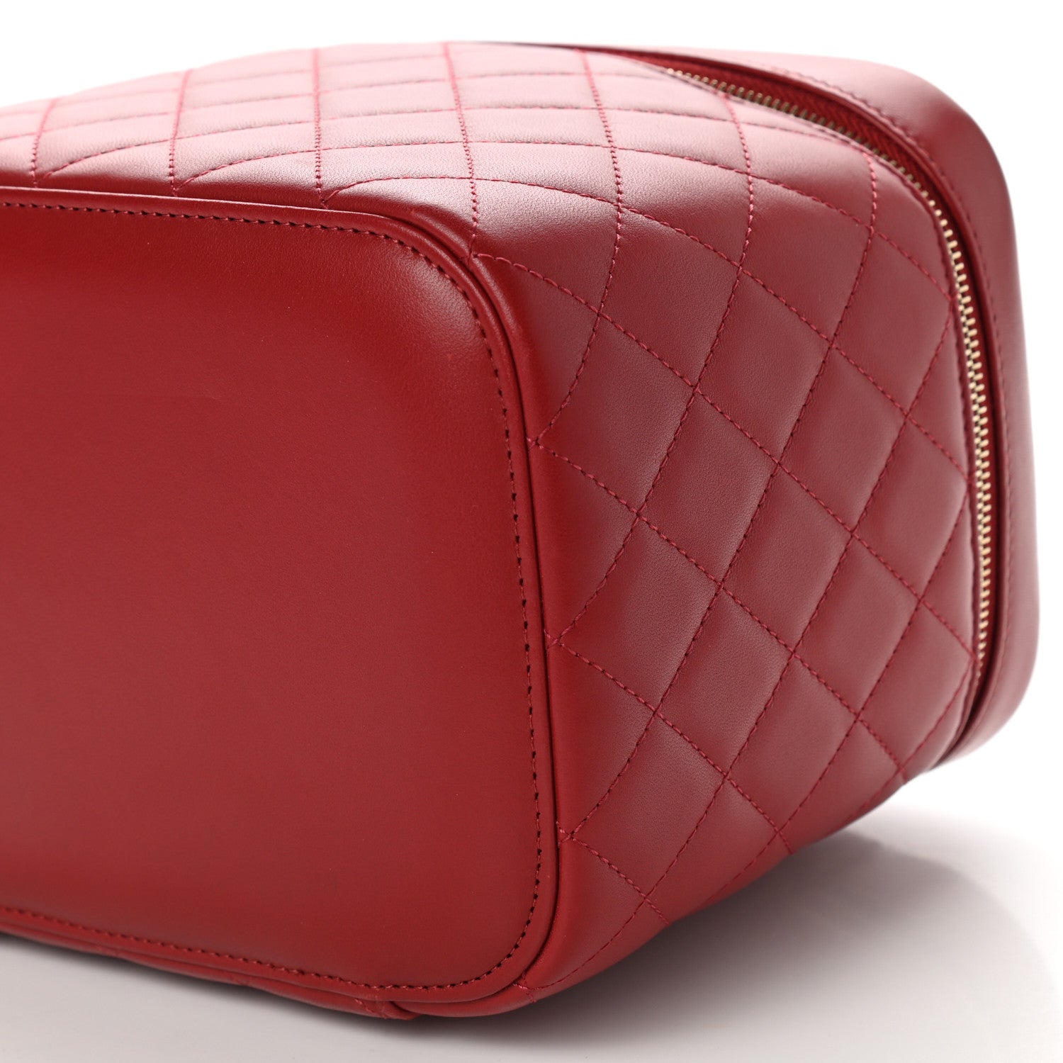 Chanel Lambskin Quilted Large Vanity Pouch Red 9 of 9
