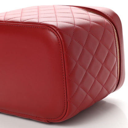Chanel Lambskin Quilted Large Vanity Pouch Red 9 of 9