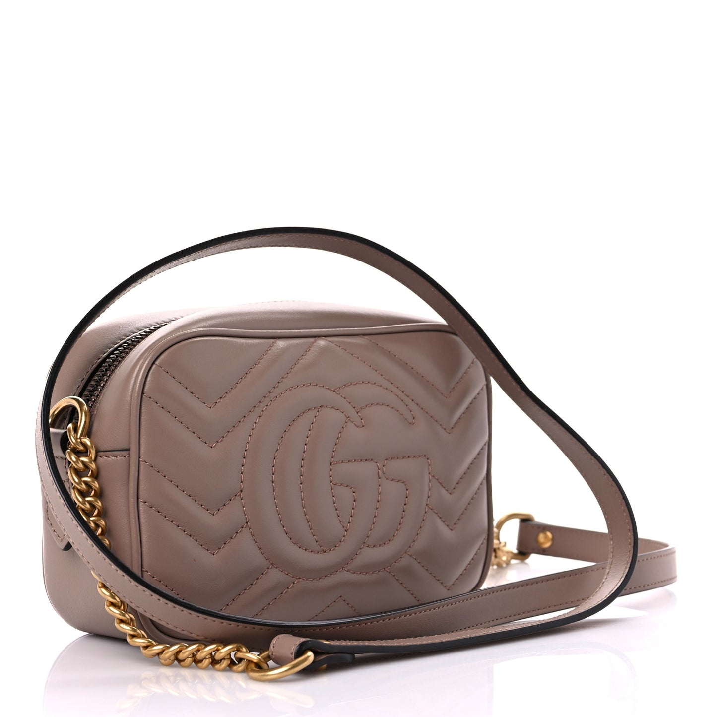 Calfskin Matelasse Mini GG Marmont Chain Shoulder Bag Porcelain Rose