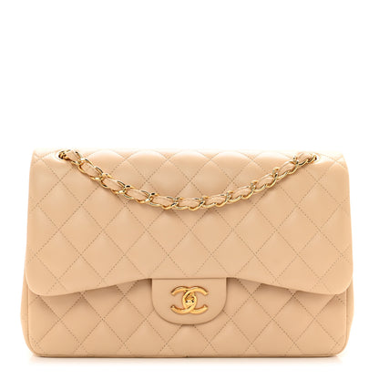 Chanel Lambskin Quilted Jumbo Double Flap Beige Clair 1 of 10