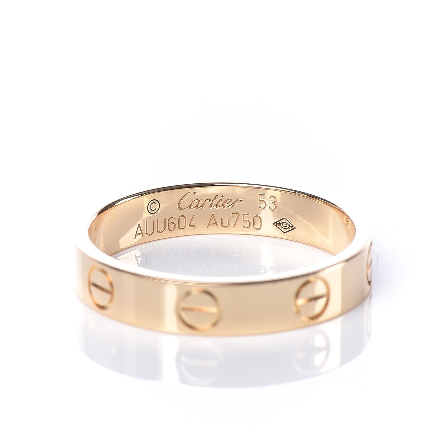 18K Yellow Gold 3.5mm LOVE Wedding Band Ring 53 6.25