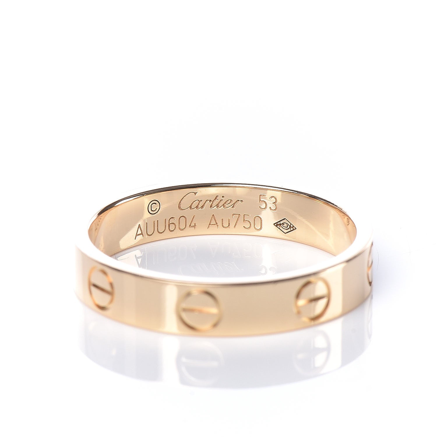 Cartier 18K Yellow Gold 3.5mm LOVE Wedding Band Ring 53 6.25 4 of 5