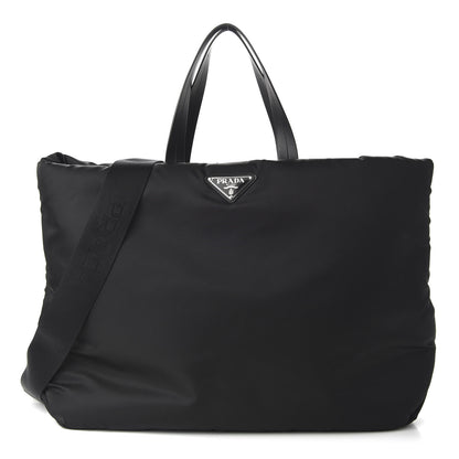 Prada Tessuto Nylon Soft Padded Medium Shopping Tote Black 1 of 10