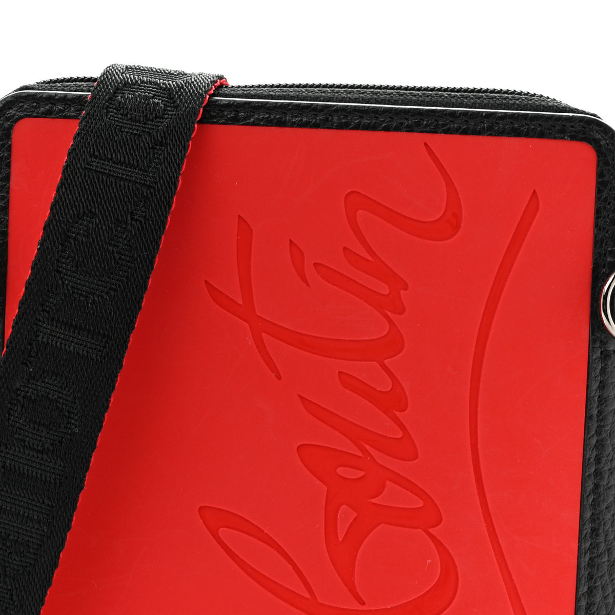 Calfskin Gomme Loubilab Batt Clutch Loubi Black