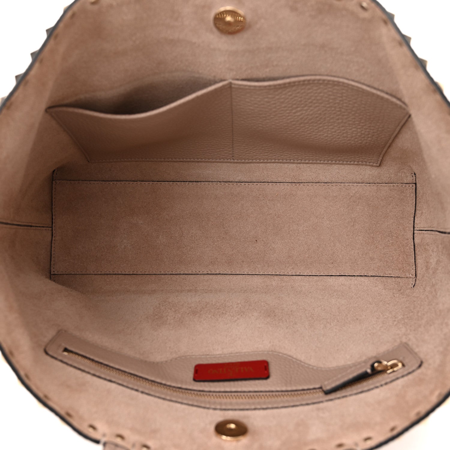 Valentino Garavani Grained Calfskin Small Rockstud Shoulder Tote Poudre 5 of 10