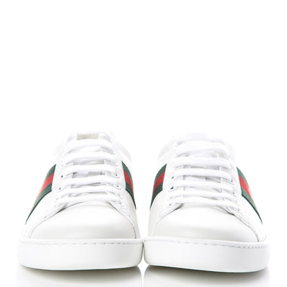 Gucci Calfskin Ayers Bee Embroidered Womens Ace Sneakers 38 White Green 2 of 9
