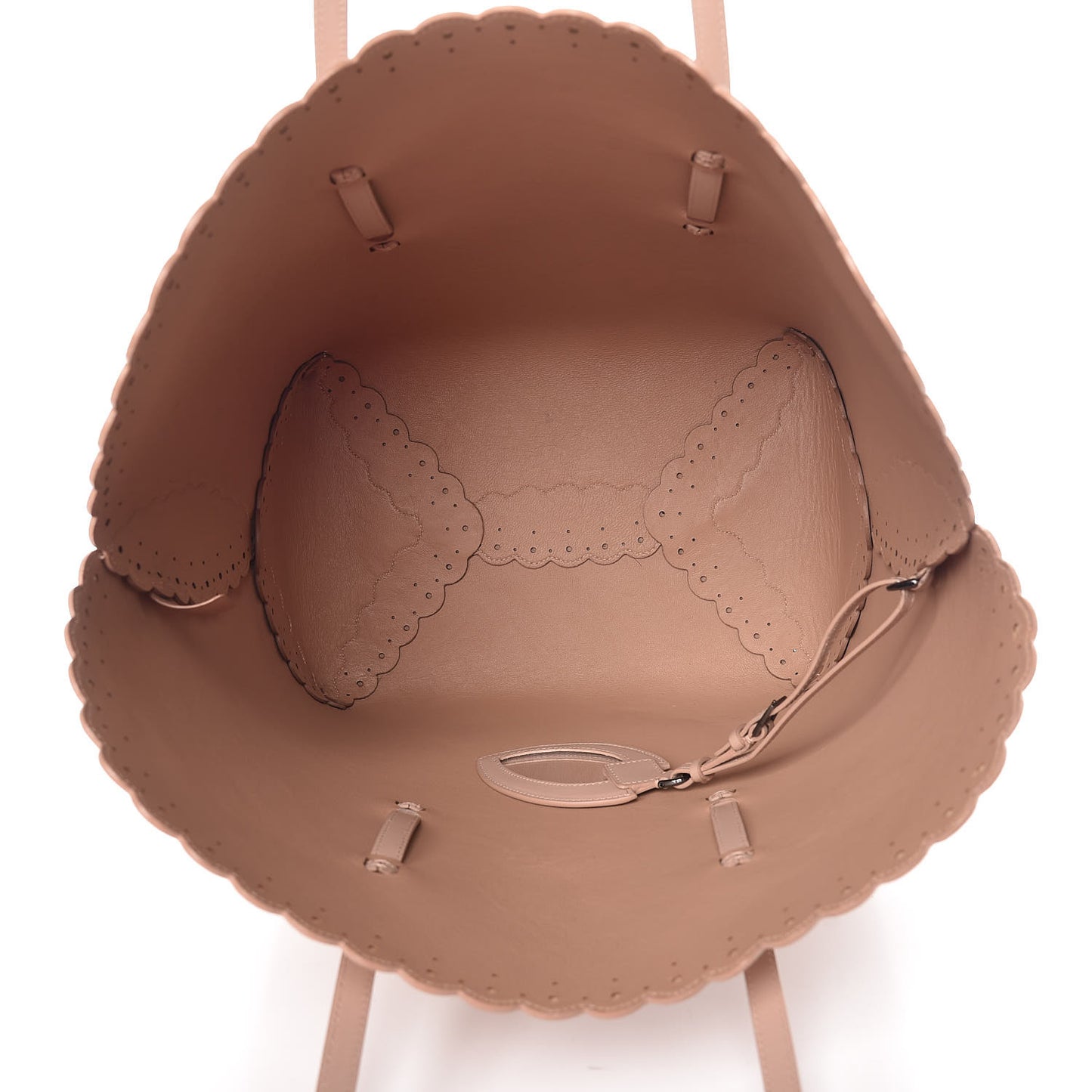 Calfskin Scalloped Trim Tote Blush