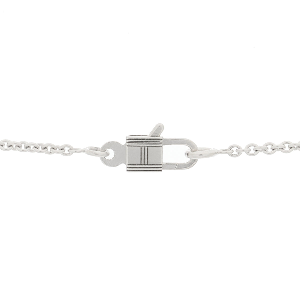 Hermes 18K White Gold Diamond Kelly Amulette Pendant Necklace 4 of 6