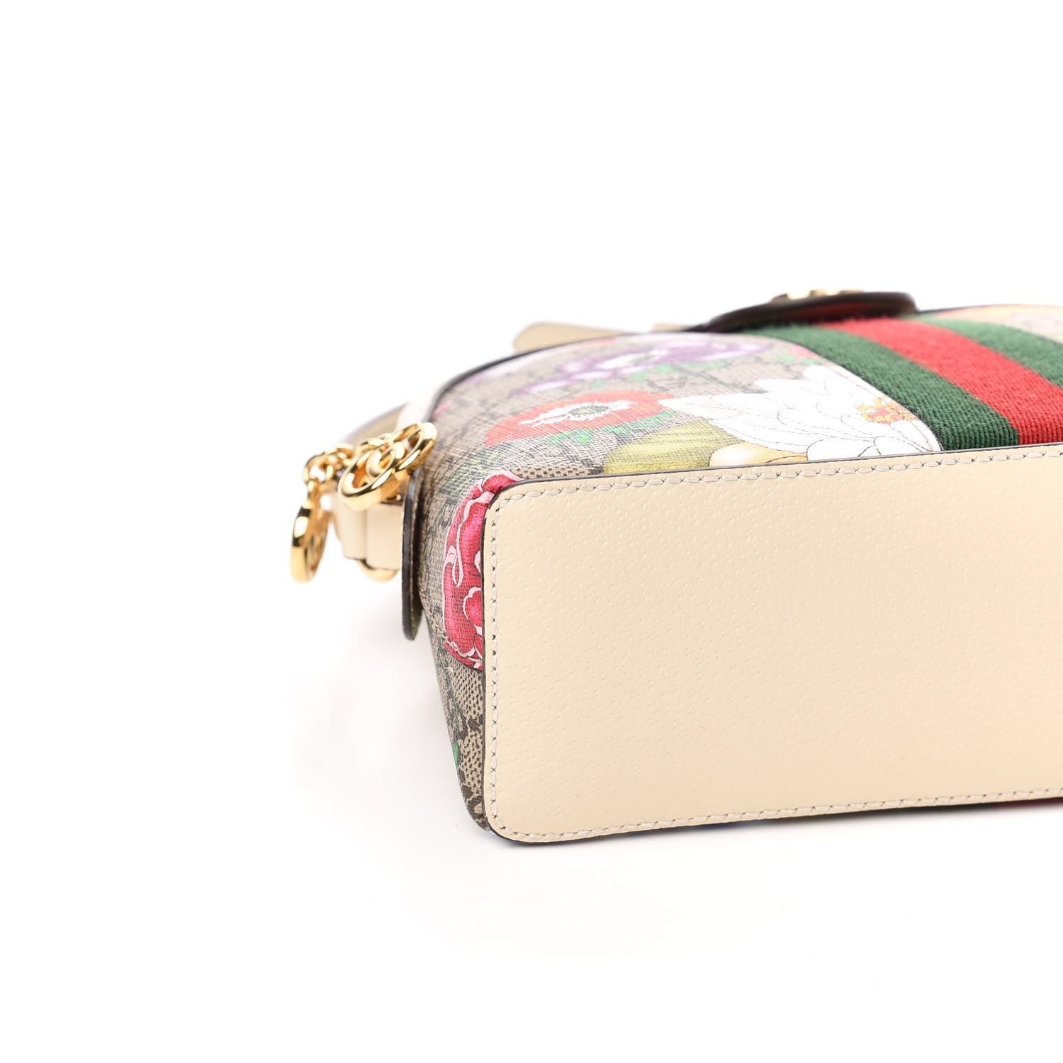 Gucci GG Supreme Monogram Flora Web GG Small Ophidia Dome Shoulder Bag White 9 of 11