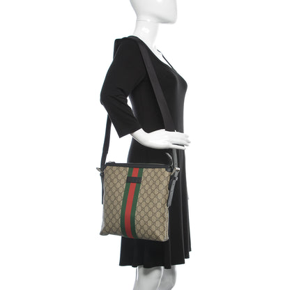 Gucci GG Supreme Monogram Web Messenger Bag Black 2 of 9