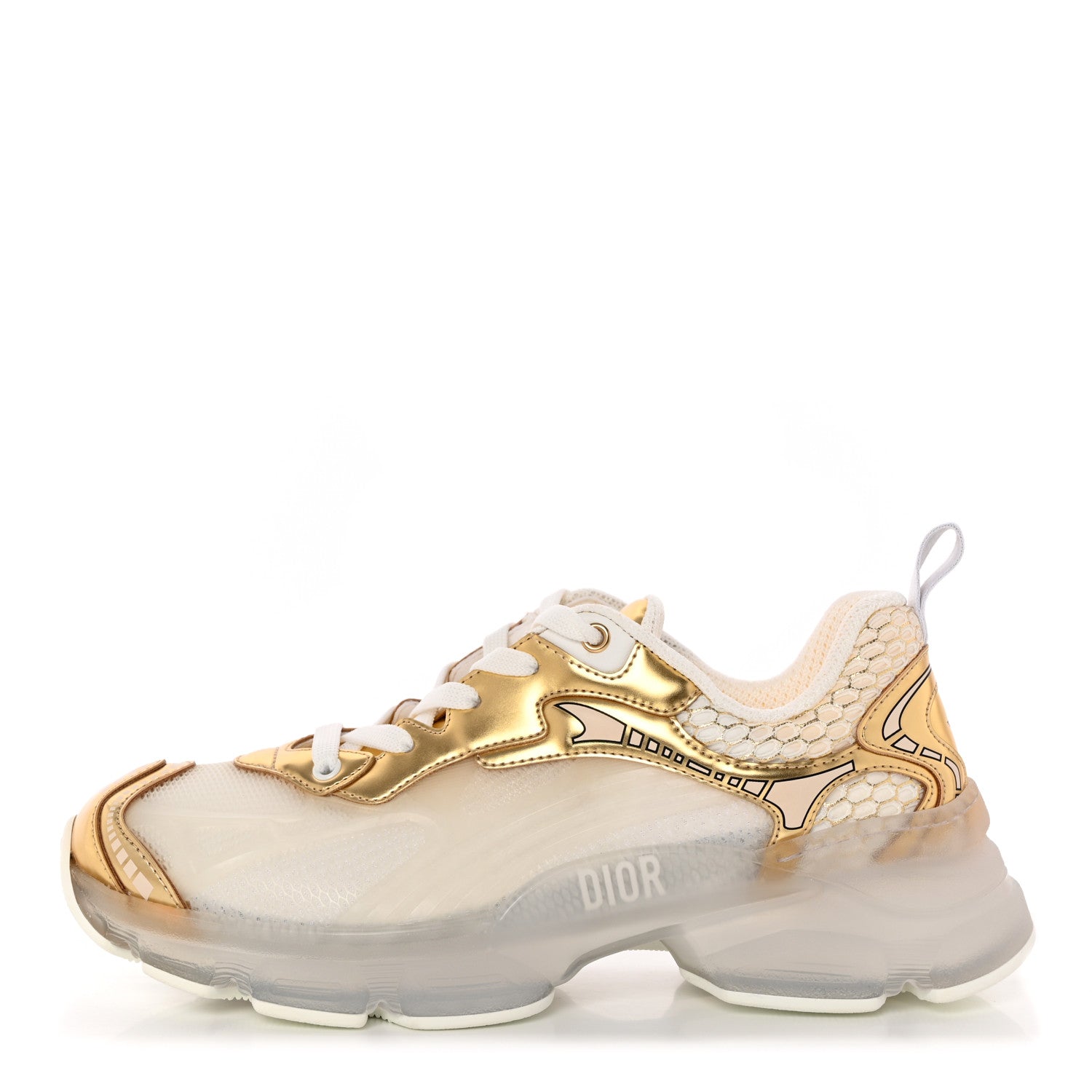 Christian Dior Matte Technical Fabric Mesh Dior Vibe Sneakers 39.5 White Gold 1 of 8