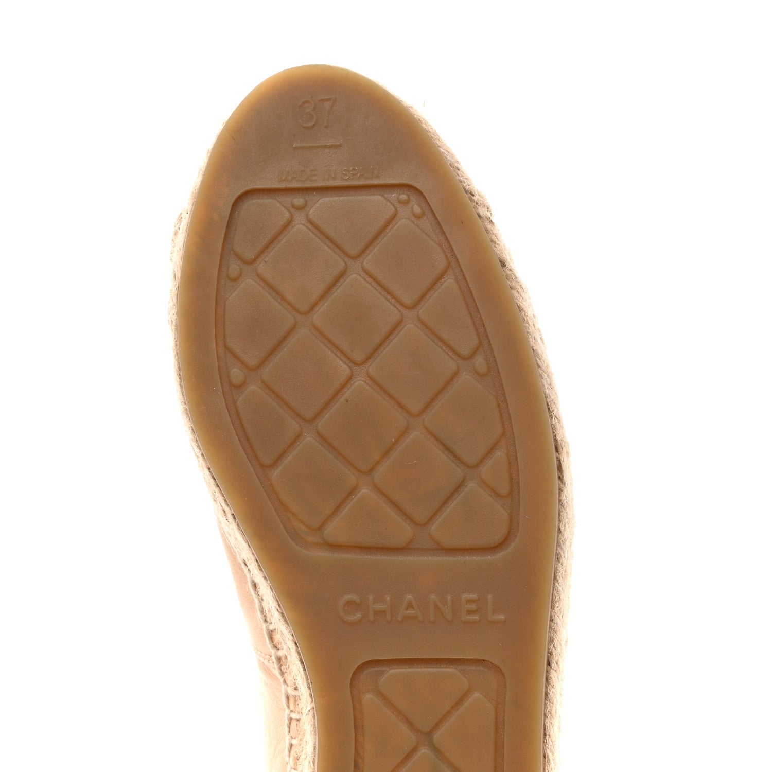 Chanel Lambskin CC Espadrilles 37 Beige Black 8 of 10