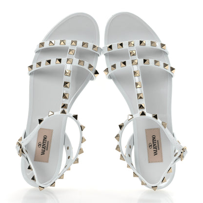 Valentino Garavani PVC Jelly Rockstud Caged Sandals 38 Optic White 2 of 12