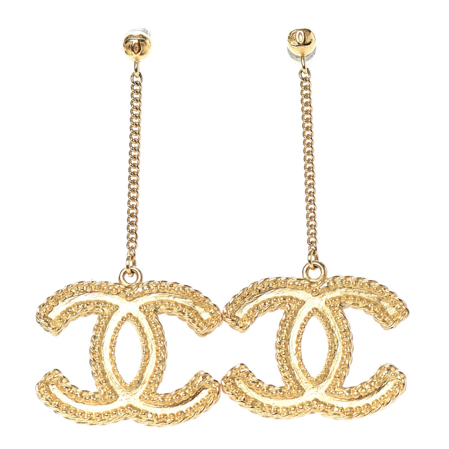 CC Drop Earrings Matte Gold