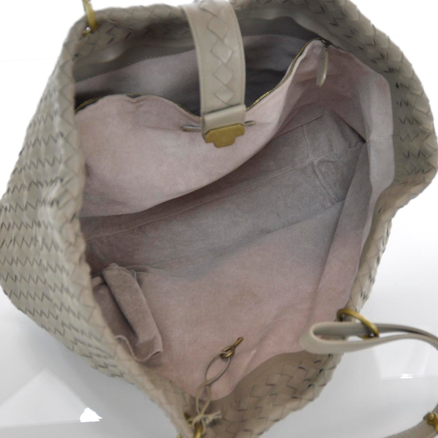 Nappa Intrecciato Large Capri Tote Limo