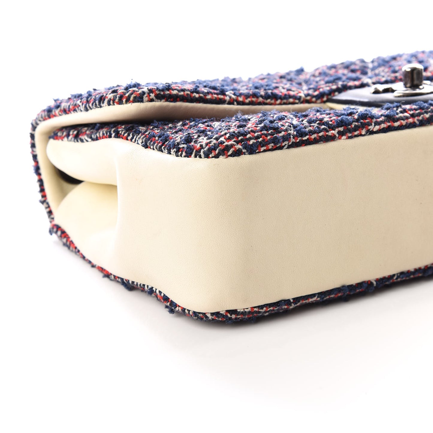 Tweed Quilted Medium Single Flap Blue Multicolor