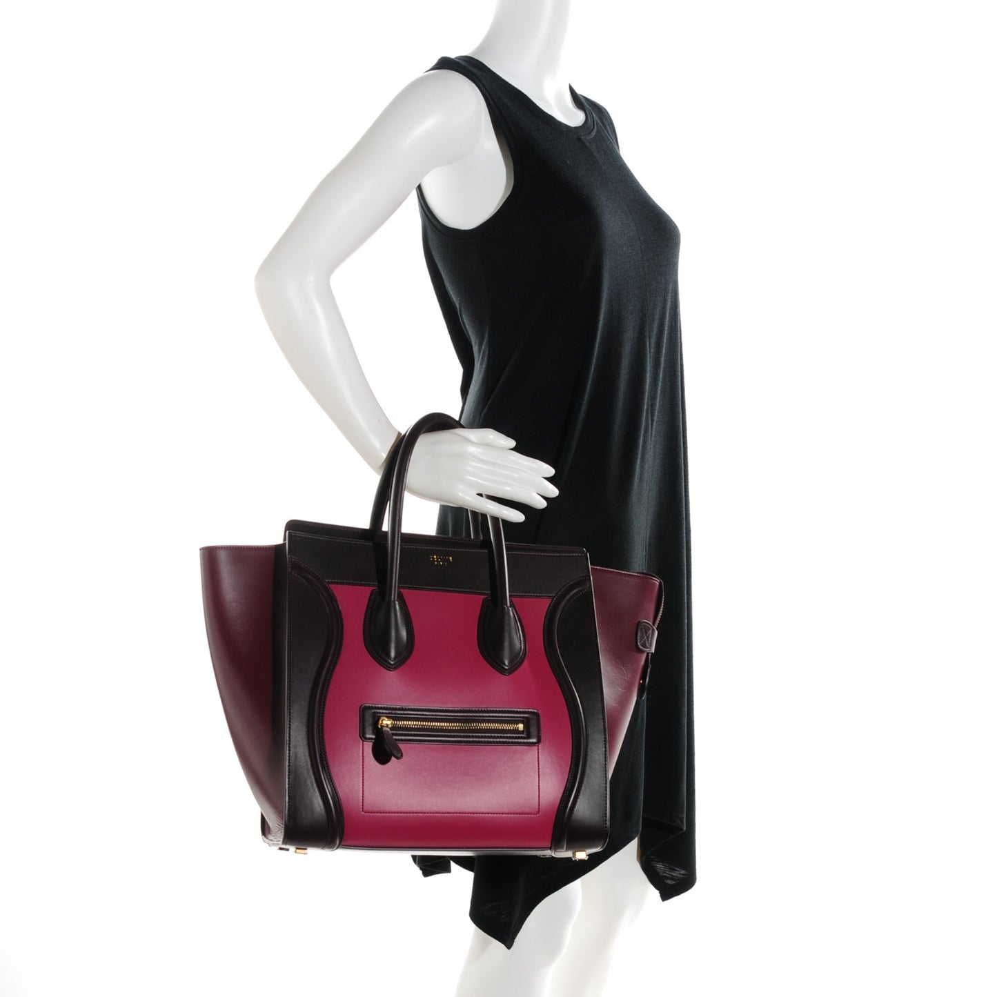 Satin Calfskin Mini Tri-Color Luggage Purple Orchid