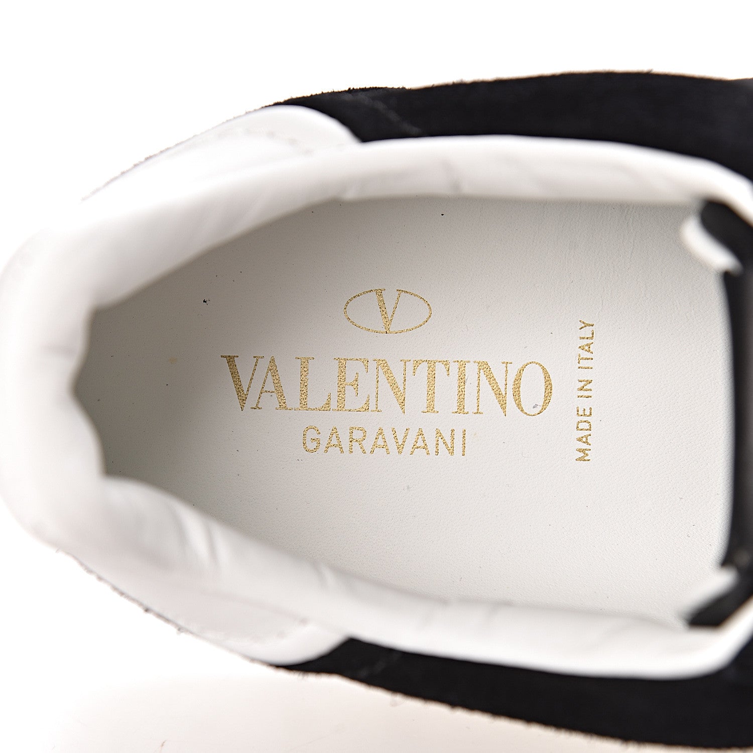 Valentino Garavani Suede Calfskin Mens Rockstud Flycrew Sneakers 43 Black White 9 of 10