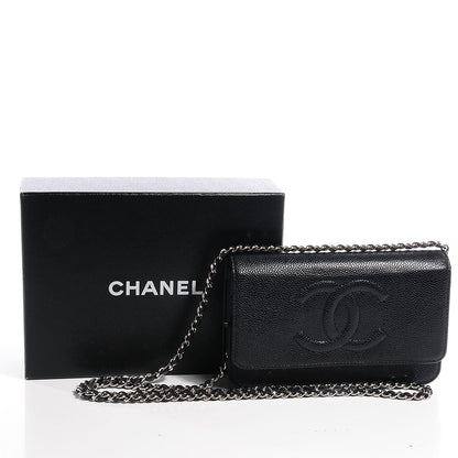 Chanel Caviar Timeless CC Wallet on Chain Black 5 of 9