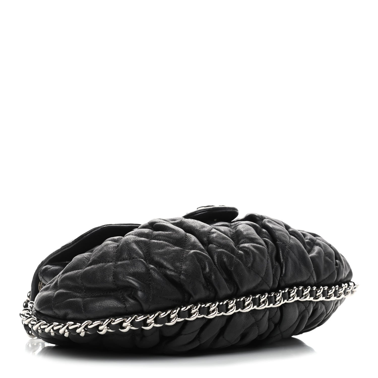 Chanel Washed Lambskin Quilted Medium Chain Around Messenger Black 3 of 4