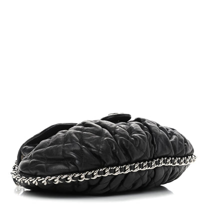 Chanel Washed Lambskin Quilted Medium Chain Around Messenger Black 3 of 4