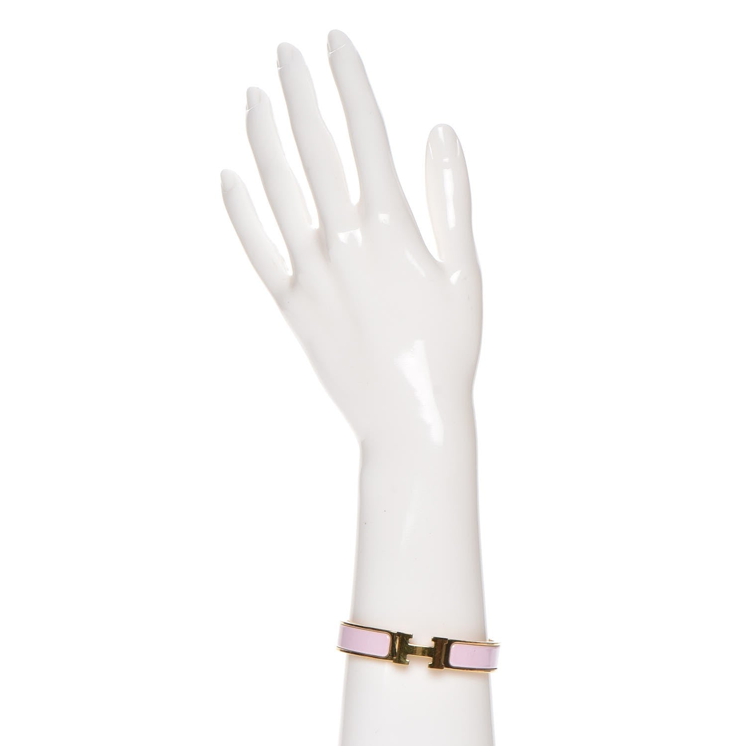 Hermes Enamel Narrow Clic Clac H Bracelet PM Rose Dragee 2 of 5