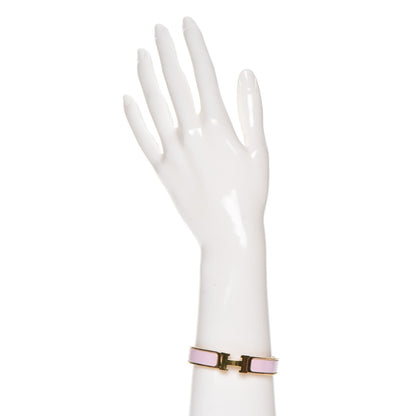 Hermes Enamel Narrow Clic Clac H Bracelet PM Rose Dragee 2 of 5