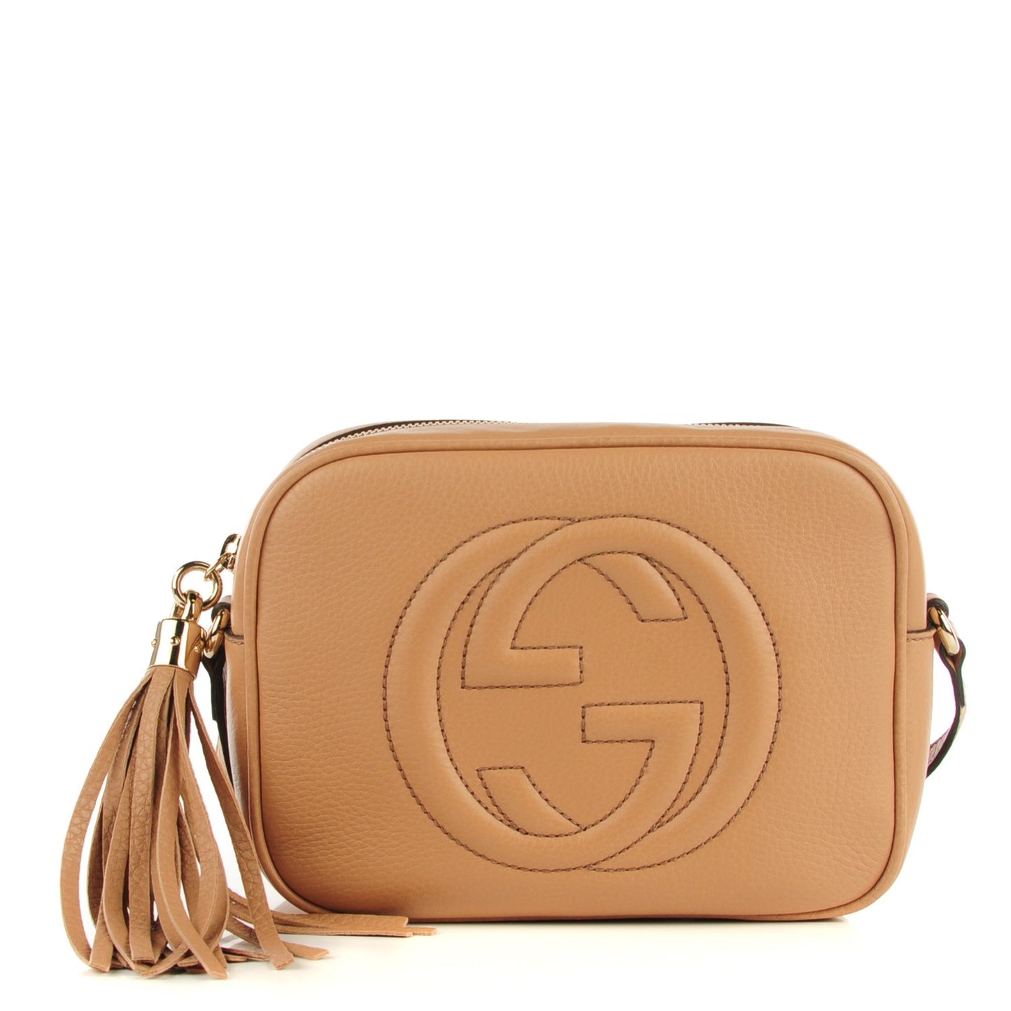 Pebbled Calfskin Small Soho Disco Bag Camelia