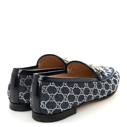 Gucci Denim Crystal GG Monogram Horsebit Womens Jordaan Loafers 36.5 Deep Blue Blue Milad 5 of 10