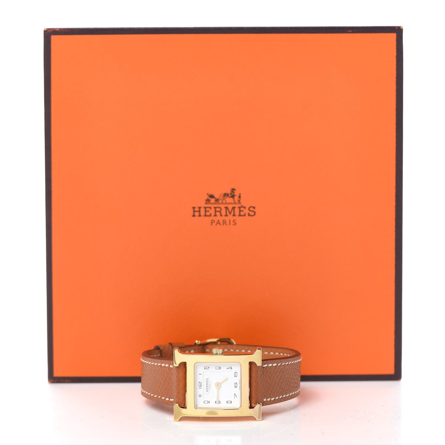 Stainless Steel Epsom 21mm Heure H Hour Quartz Watch Gold