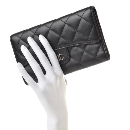 Chanel Lambskin Quilted Large Flap Wallet Black 2 of 14