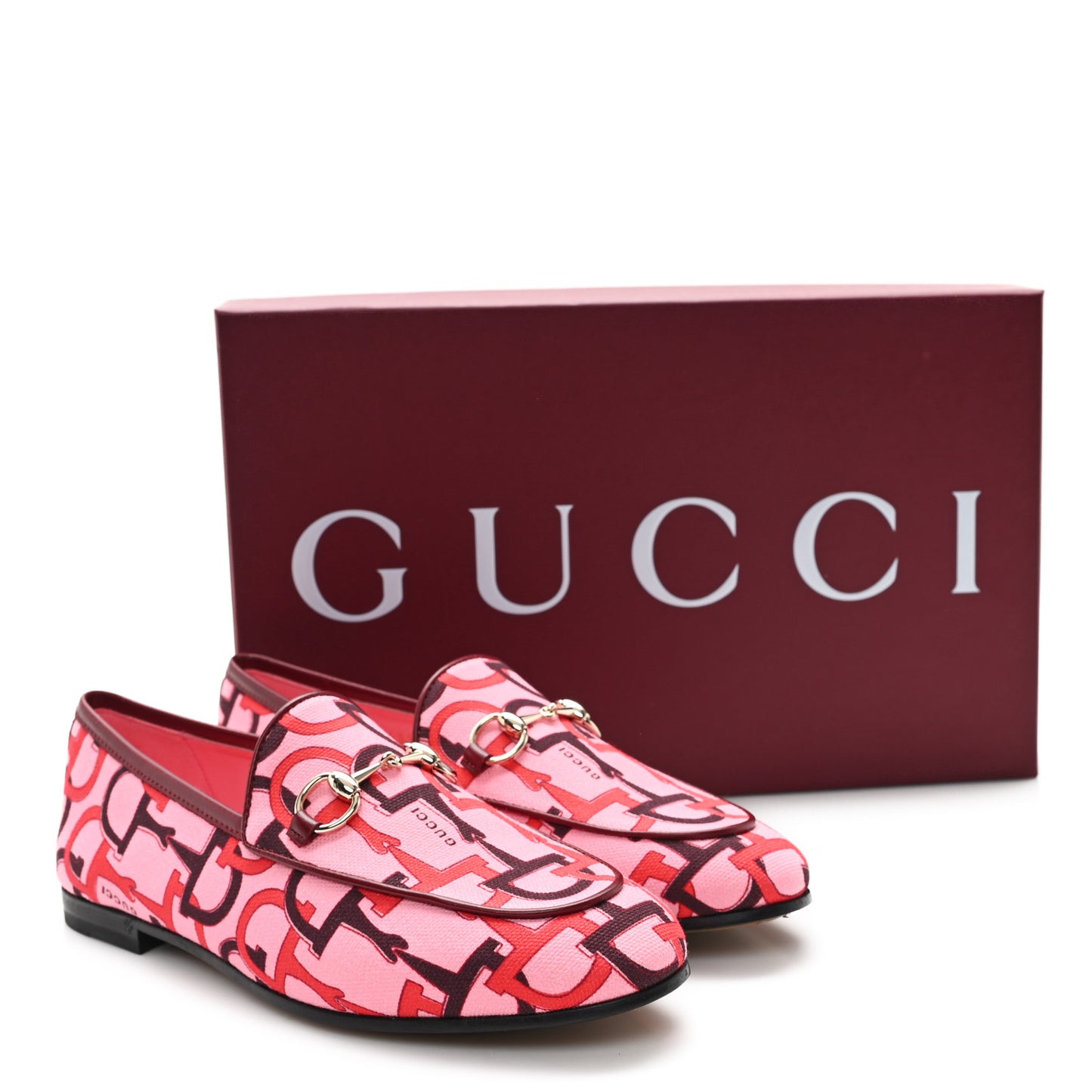 Betis Glamour Canvas Horsebit Print Womens Jordaan Loafers 36 Pink Rosso Ancora
