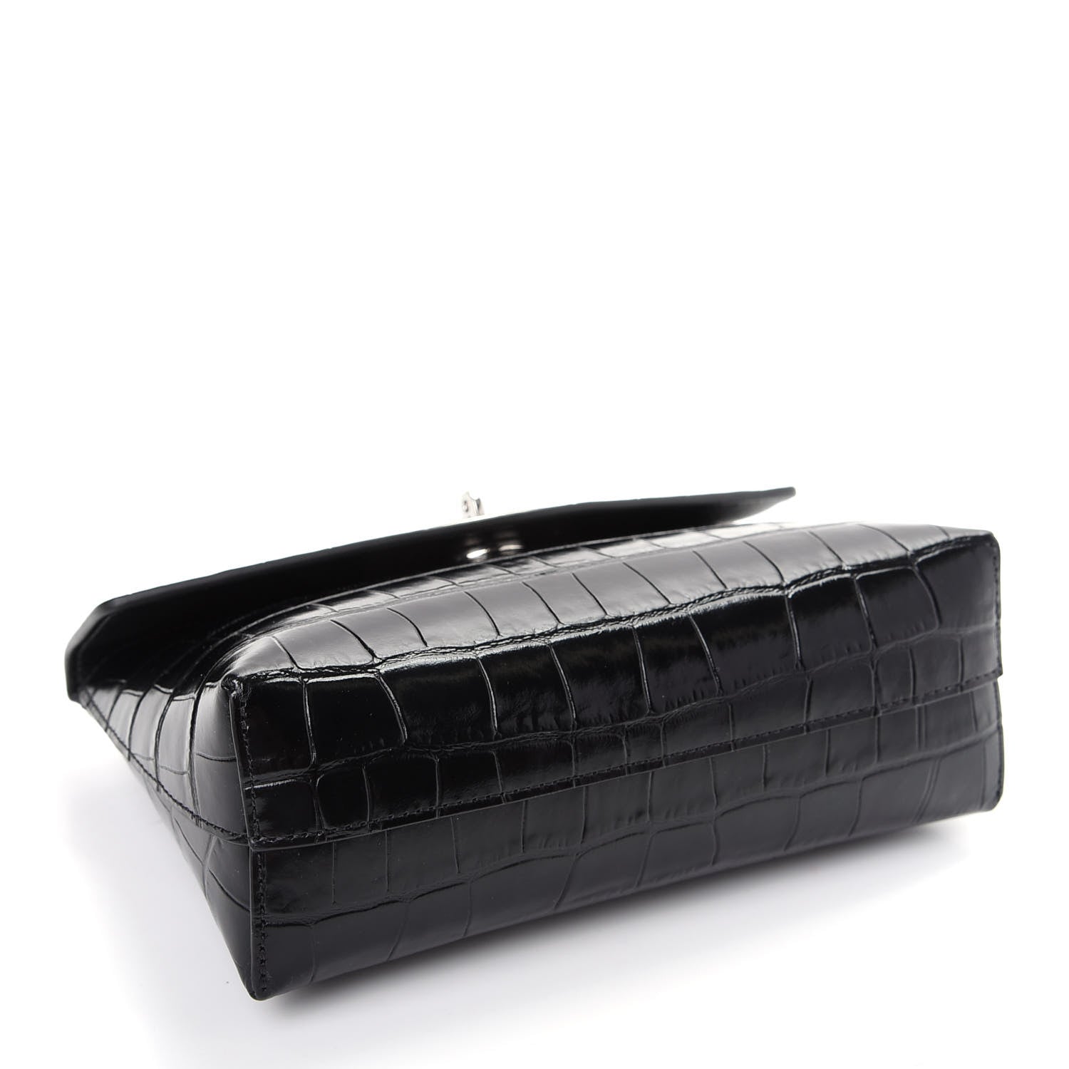 Mulberry Shiny Crocodile Small Darley Cosmetic Pouch Black 4 of 6
