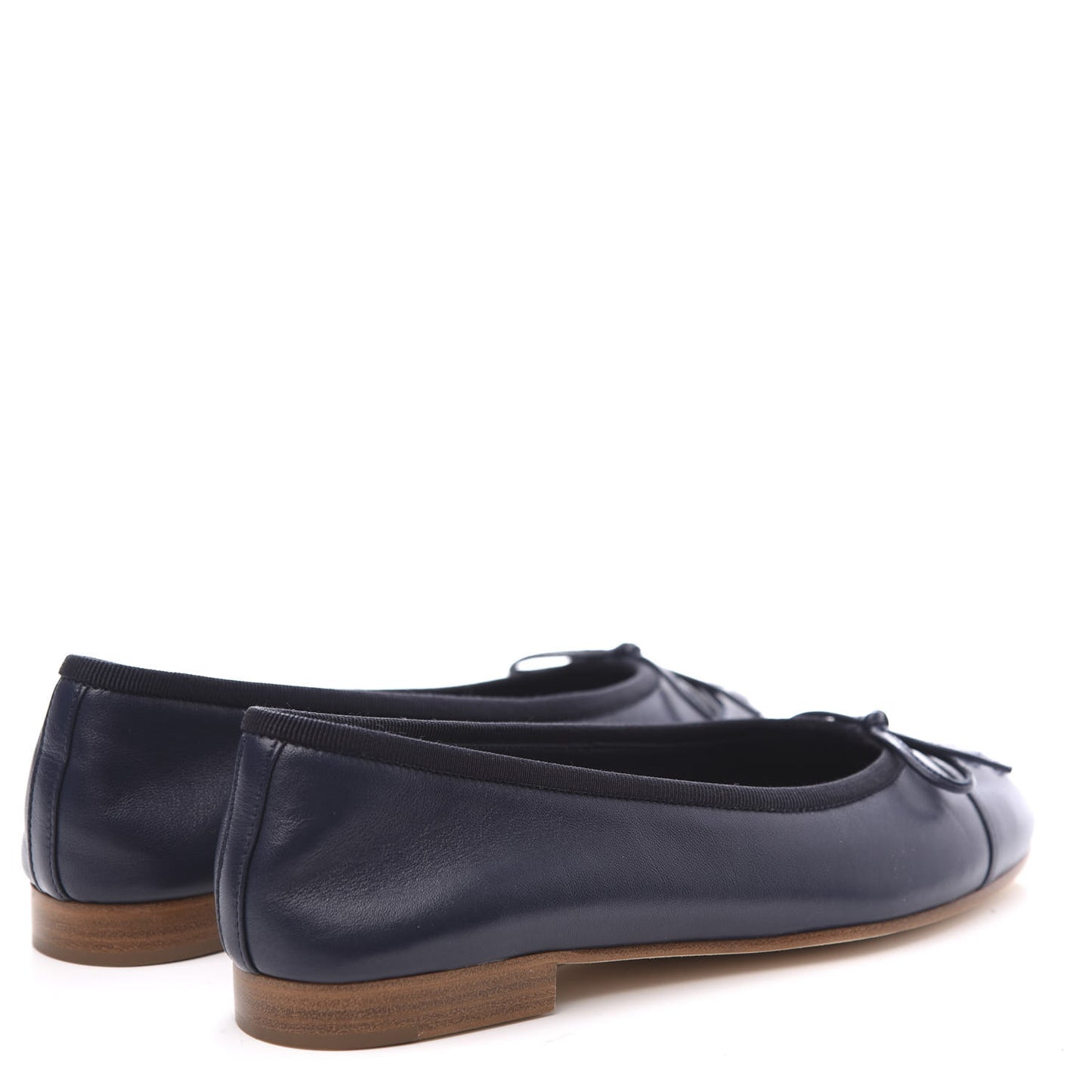 Lambskin CC Cap Toe Ballerina Flats 35 Navy