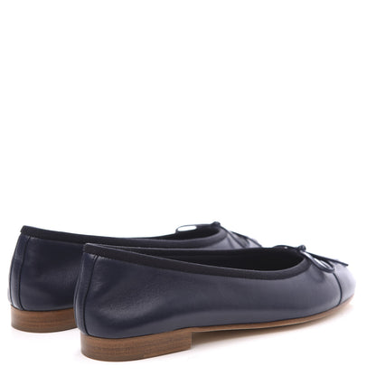 Chanel Lambskin CC Cap Toe Ballerina Flats 35 Navy 4 of 10