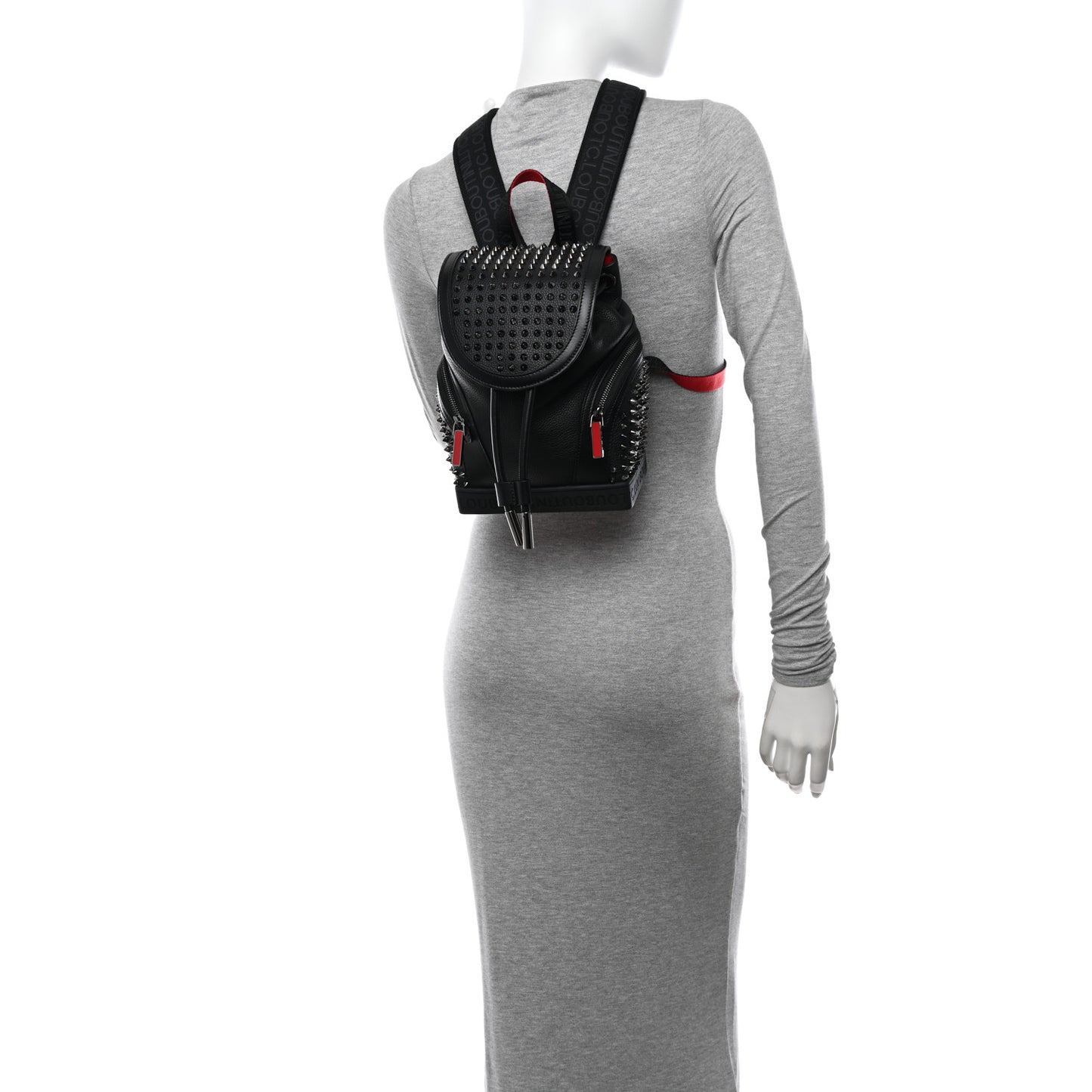 Calfskin Spiked Small Explorafunk Backpack Black