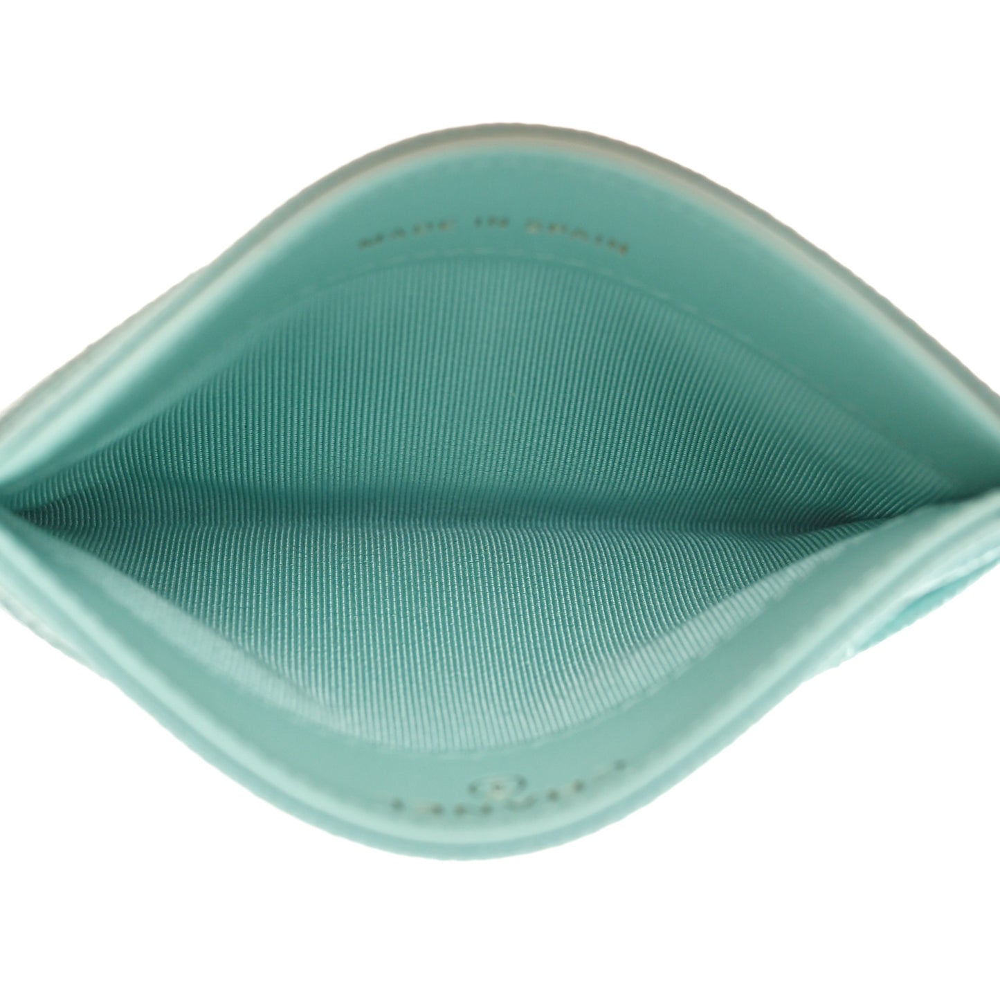 Caviar Quilted Card Holder Light Blue