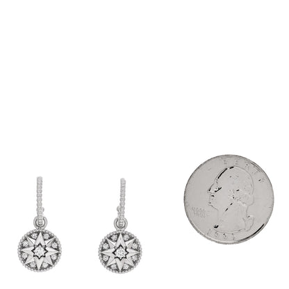 Christian Dior 18K White Gold Diamond Rose Des Vents Pave Drop Earrings 2 of 6