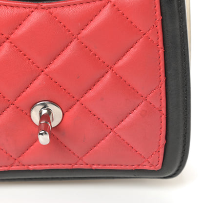 Chanel Lambskin Quilted Mini Graphic Flap Bag Red Black White 14 of 16