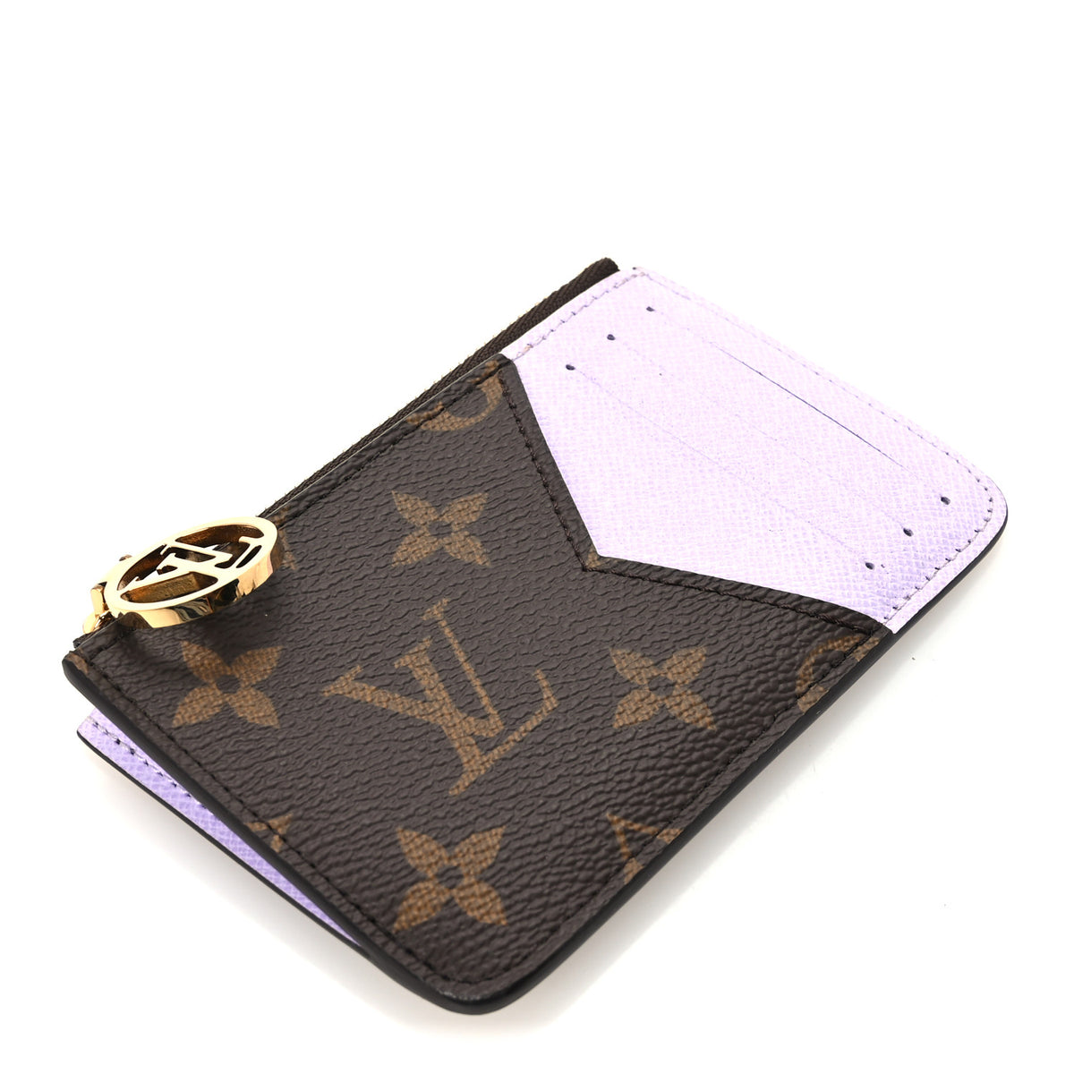 Monogram Zipped Romy Card Holder Bubble Tea