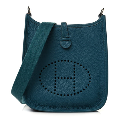 Hermes Taurillon Clemence Evelyne TPM Vert Bosphore 1 of 10