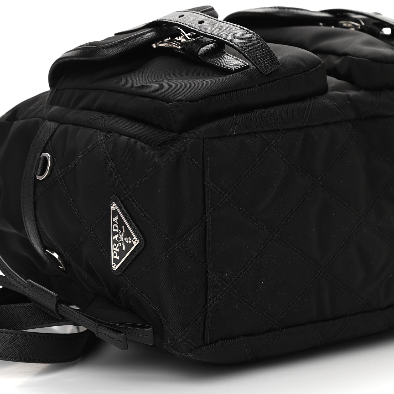 Prada Tessuto Nylon Saffiano Vela Quilted Backpack Black 8 of 9